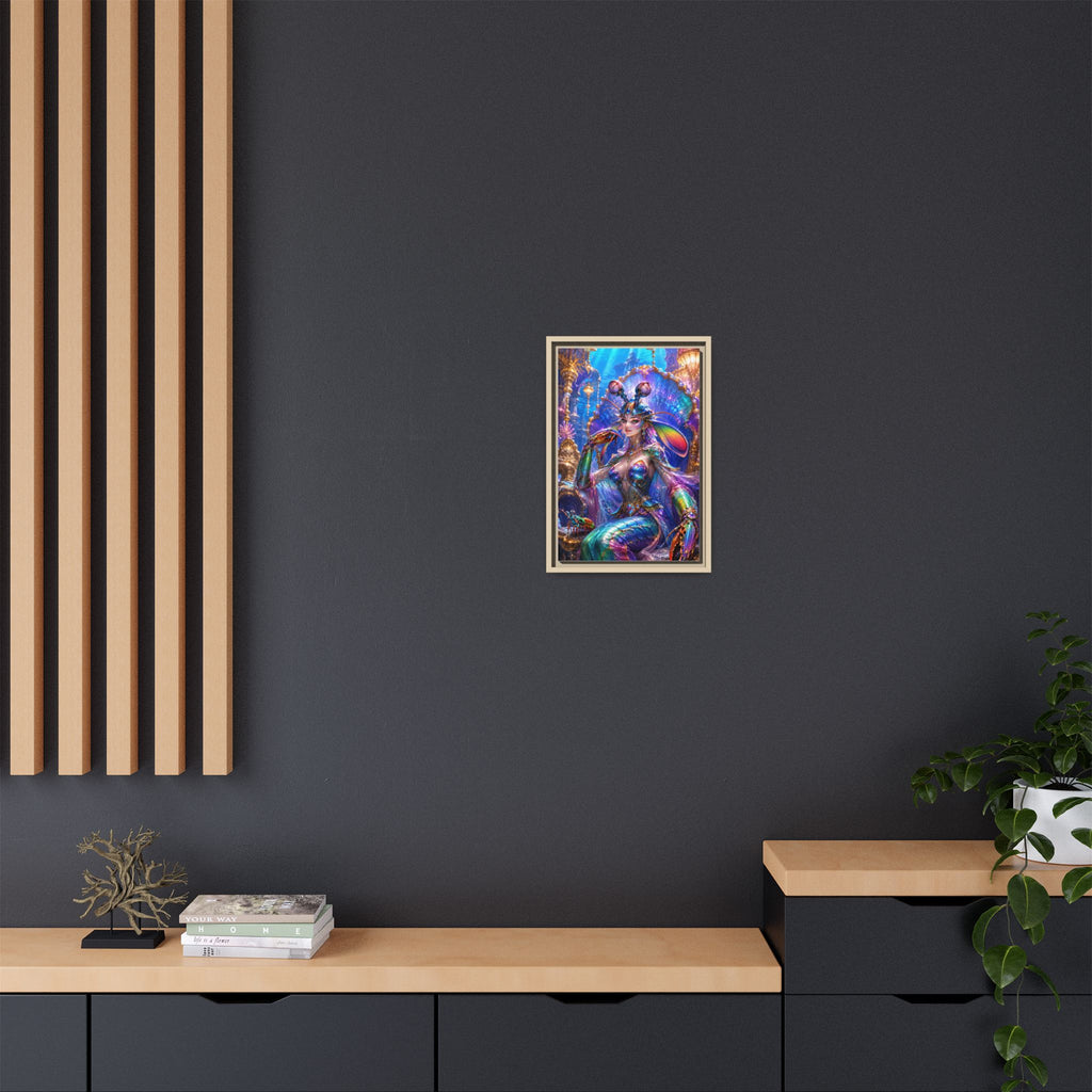 Mermaid Queen Framed Matte Canvas Art — Vibrant Fantasy Underwater Wall Decor