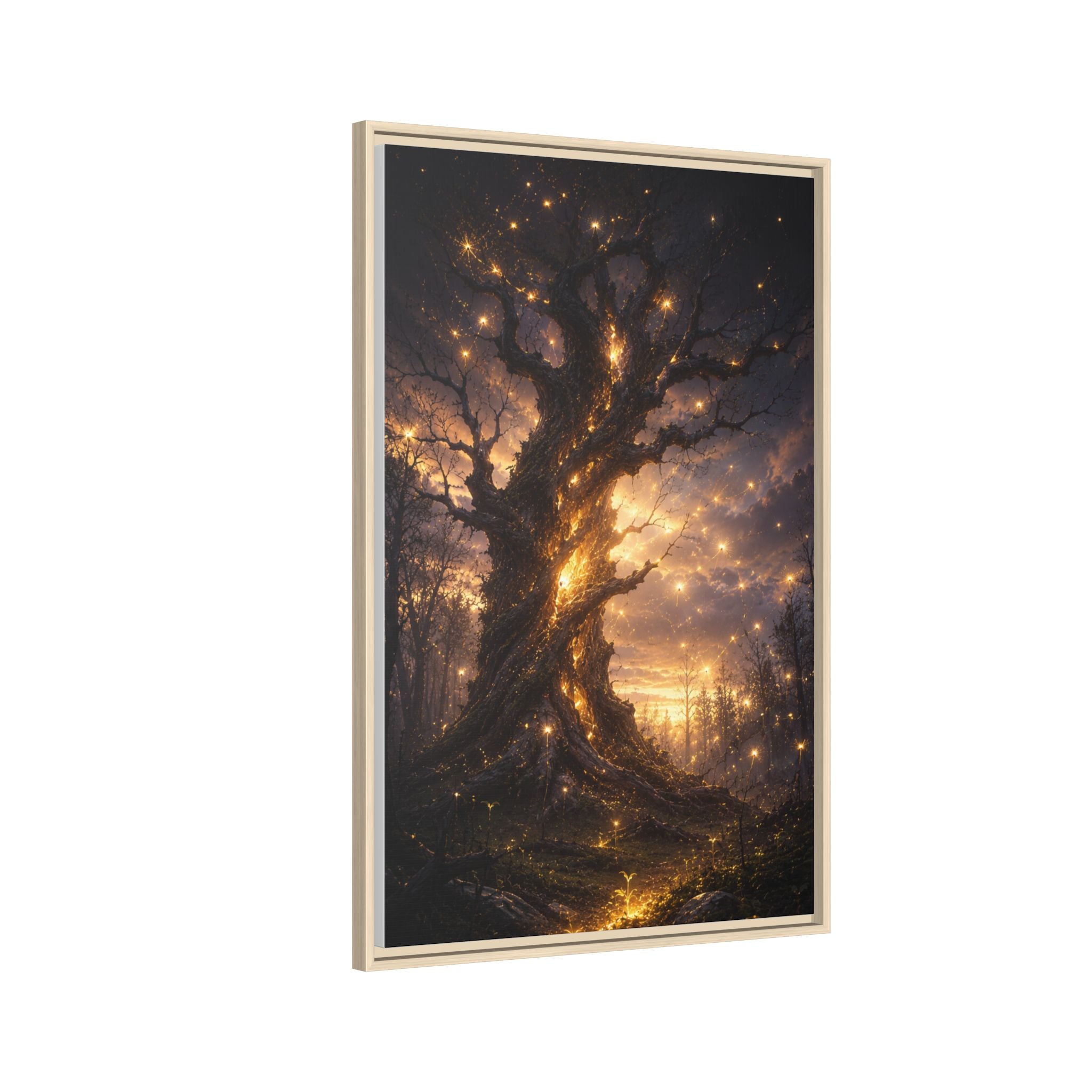 Enchanted Tree Matte Canvas Print — Framed Fantasy Wall Art