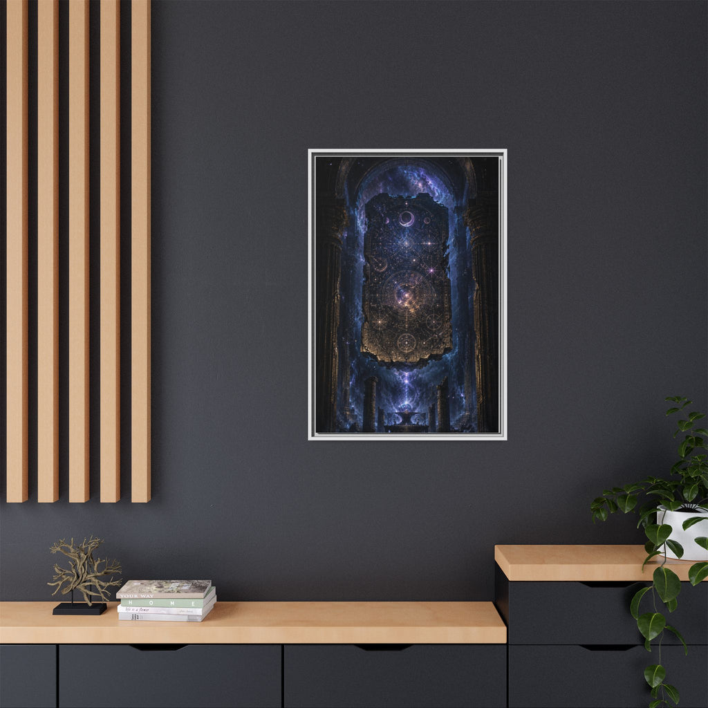 Framed Matte Canvas Wall Art — Cosmic Cathedral Galaxy Print