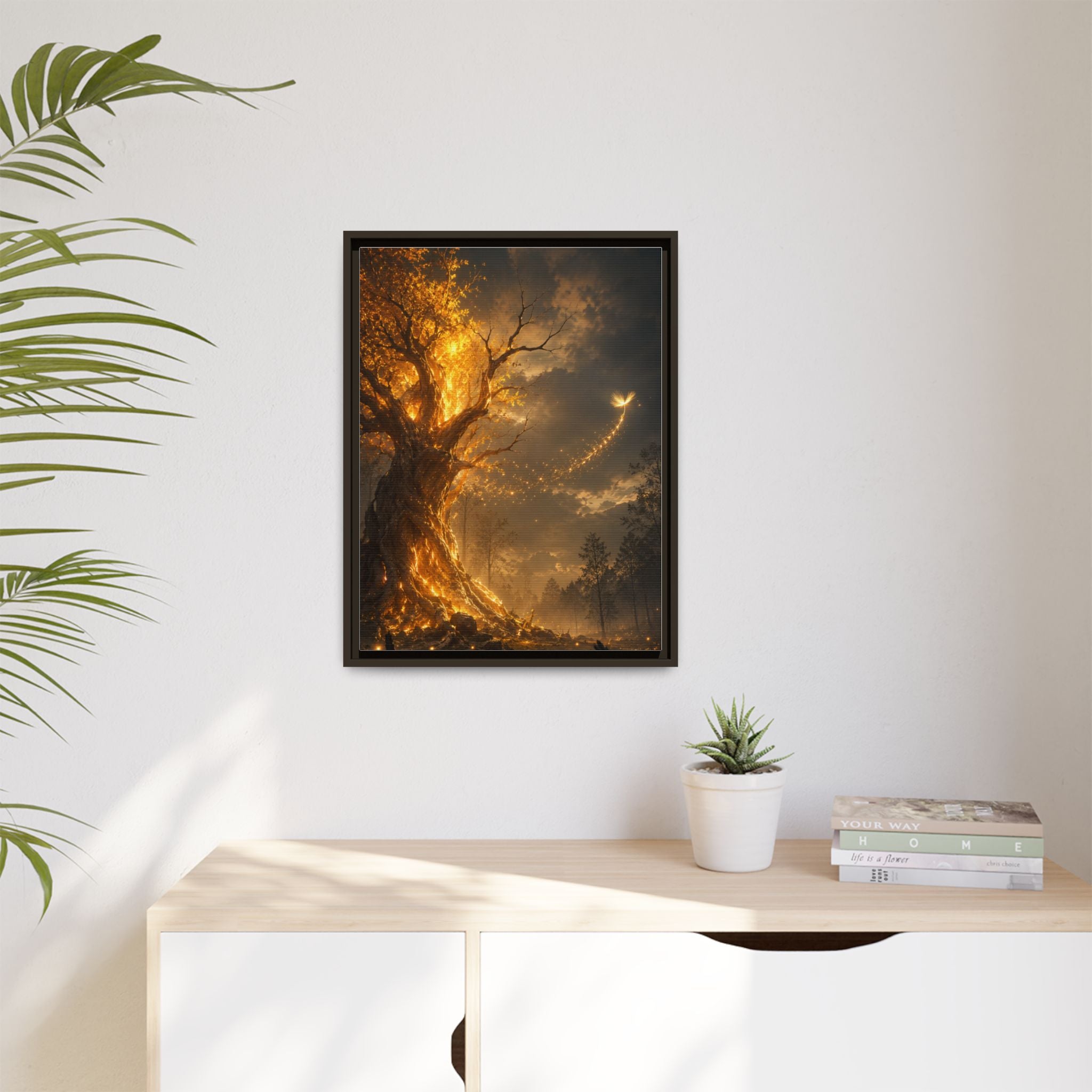 Framed Matte Canvas — Glowing Enchanted Tree Wall Art