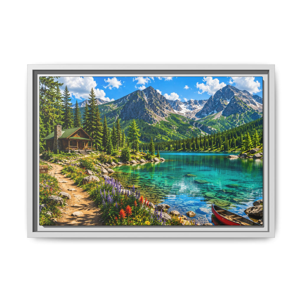Framed Multi-Color Magnolia Canvas Print — Vibrant Floral Wall Art