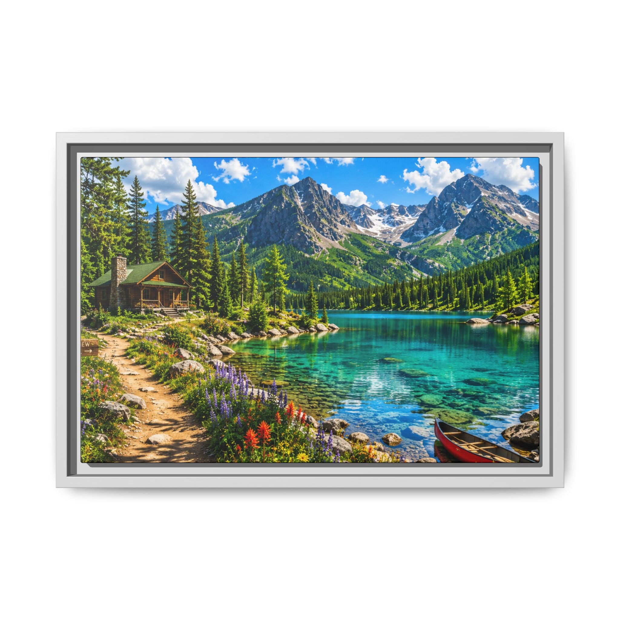 Framed Multi-Color Magnolia Canvas Print — Vibrant Floral Wall Art