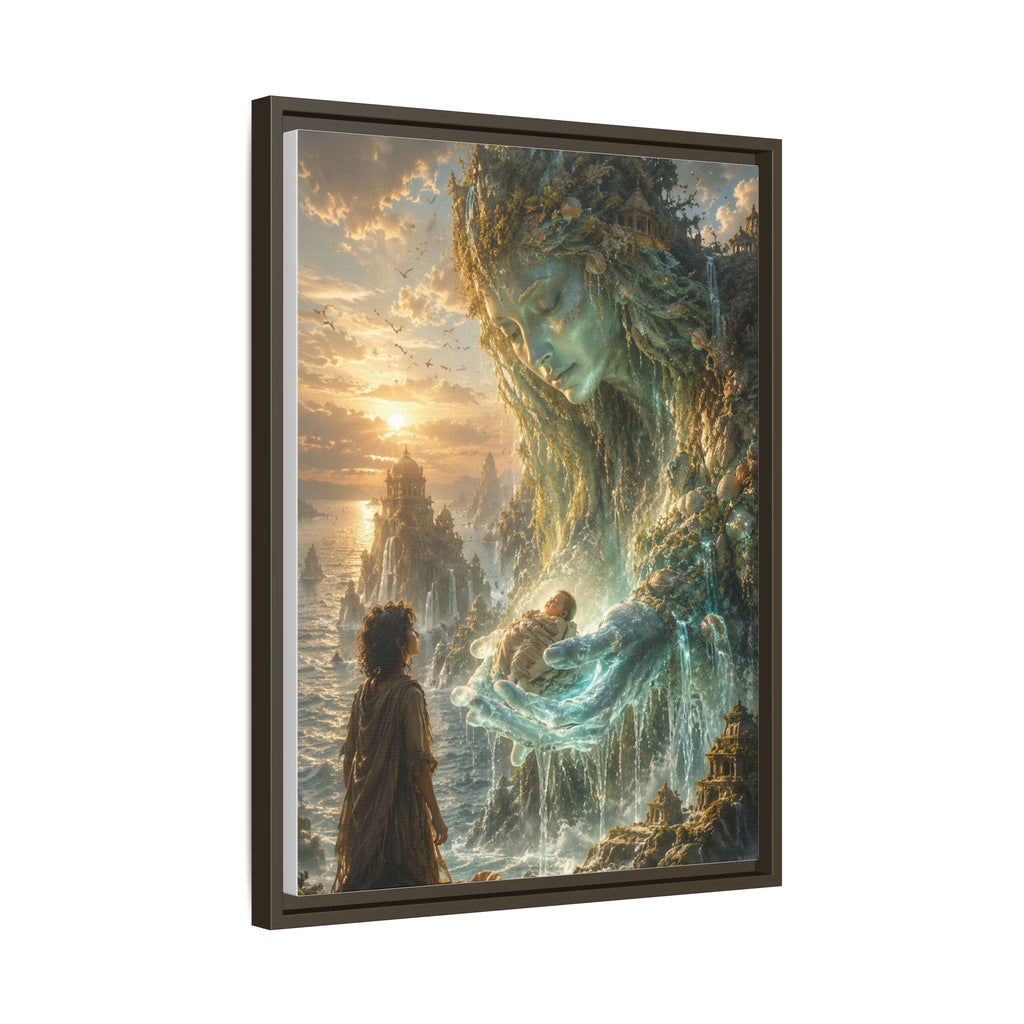 Framed Matte Canvas Print — Ocean Spirit Guardian Fantasy Art