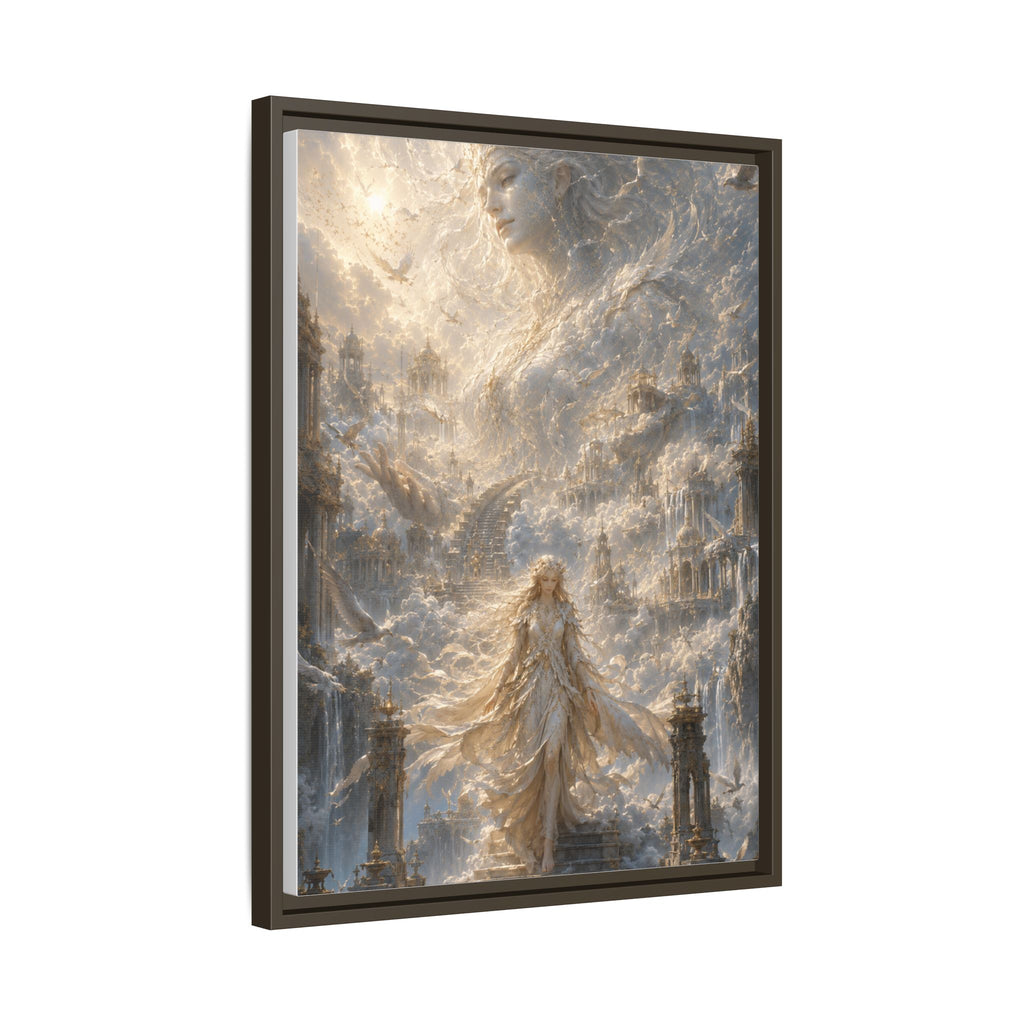 Ethereal Goddess Matte Framed Canvas Art — Dreamlike Fantasy Wall Decor