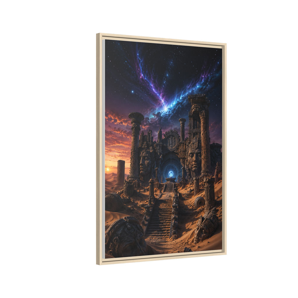 Framed Matte Canvas — Mystical Desert Ruins Nightscape