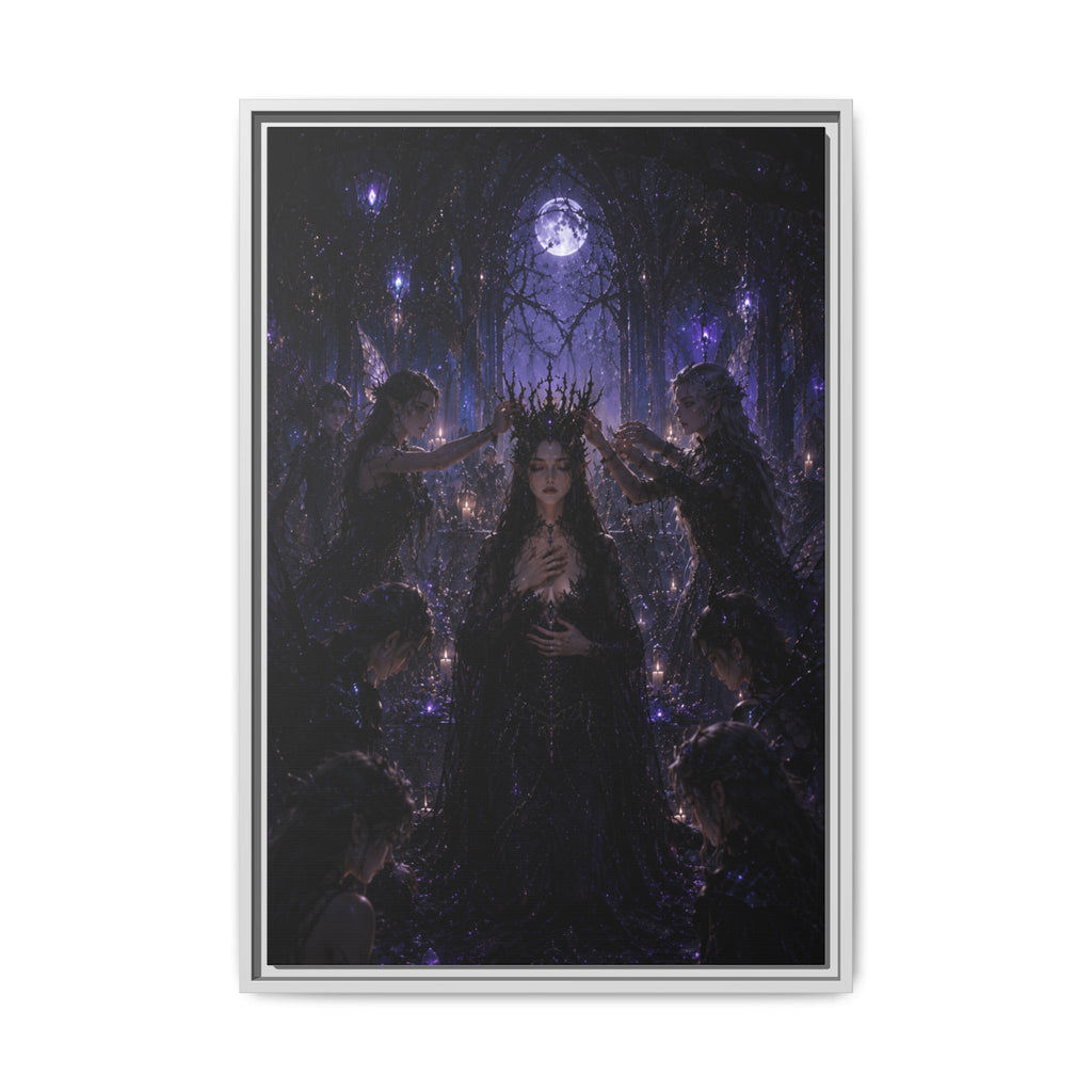 Gothic Moon Queen Framed Canvas Print