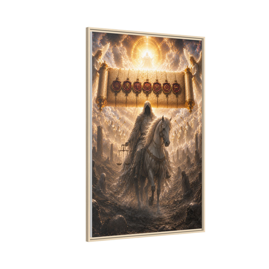 Framed Matte Canvas — Rider of the Pale Horse Biblical Apocalypse Wall Art