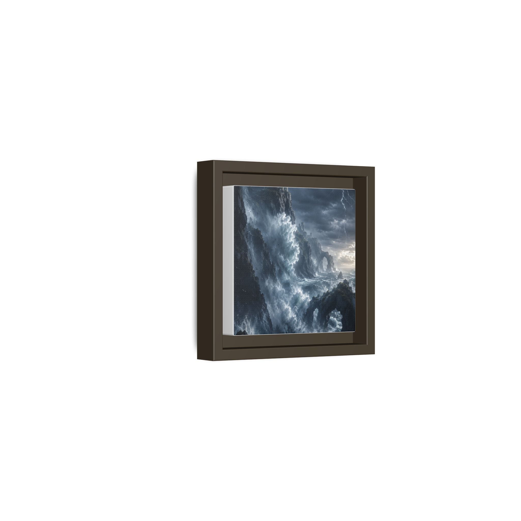 Framed Matte Canvas - Stormy Ocean Fantasy Wall Art