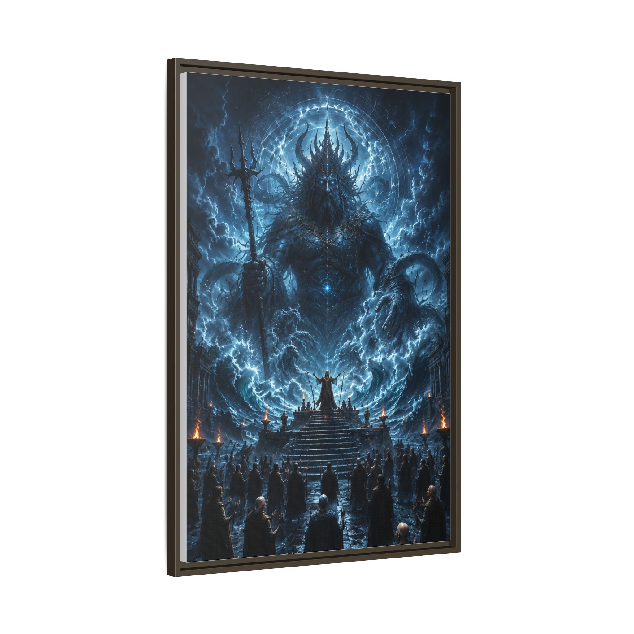 Framed Matte Canvas — Cosmic Dark Deity Art Print