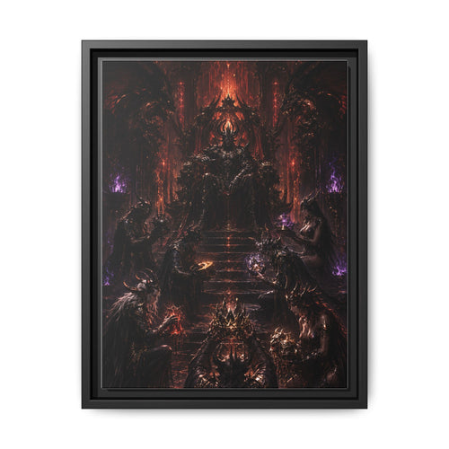 Dark Fantasy Throne Room Matte Canvas Print (Framed)
