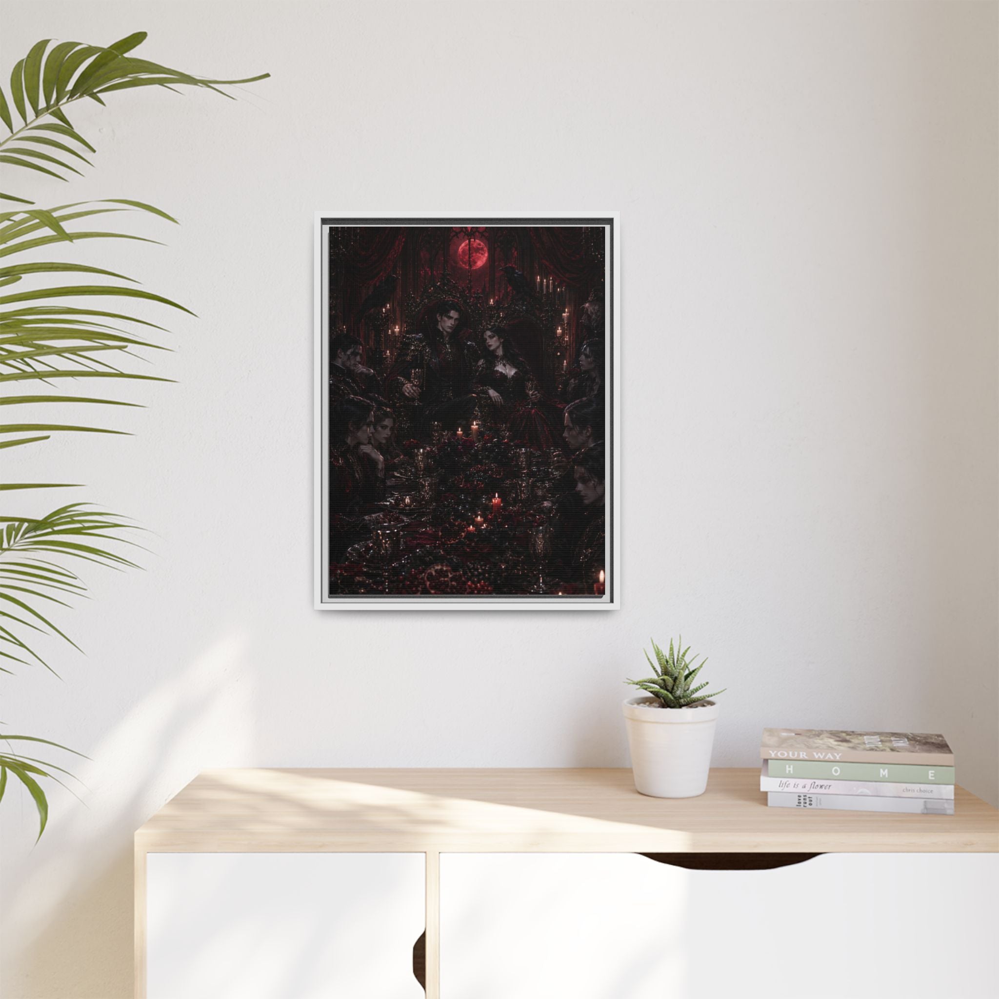 Gothic Victorian Dinner Party Matte Framed Canvas