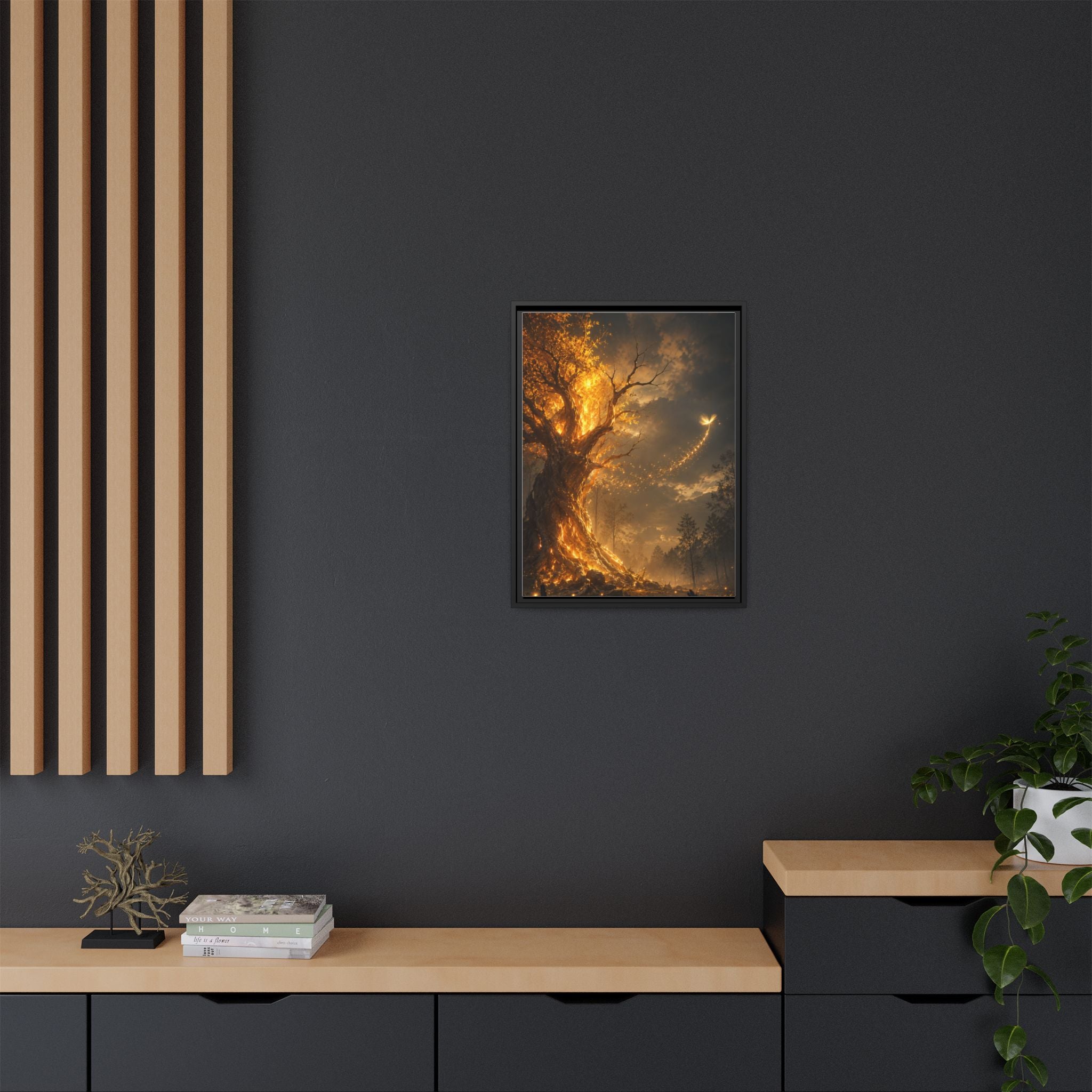 Framed Matte Canvas — Glowing Enchanted Tree Wall Art