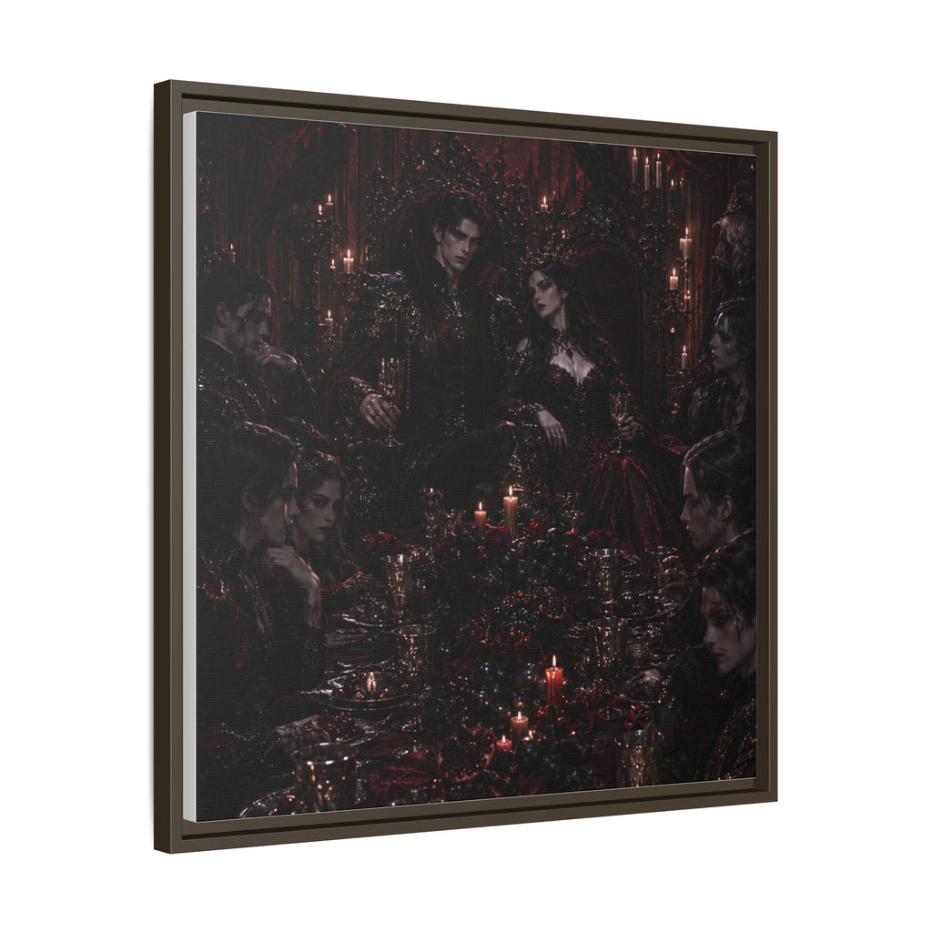 Gothic Victorian Dinner Party Matte Framed Canvas