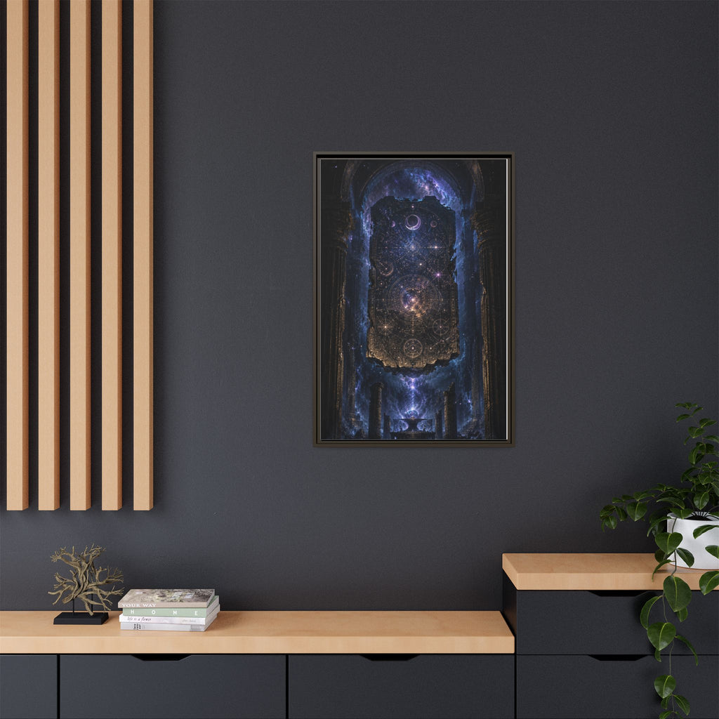 Framed Matte Canvas Wall Art — Cosmic Cathedral Galaxy Print