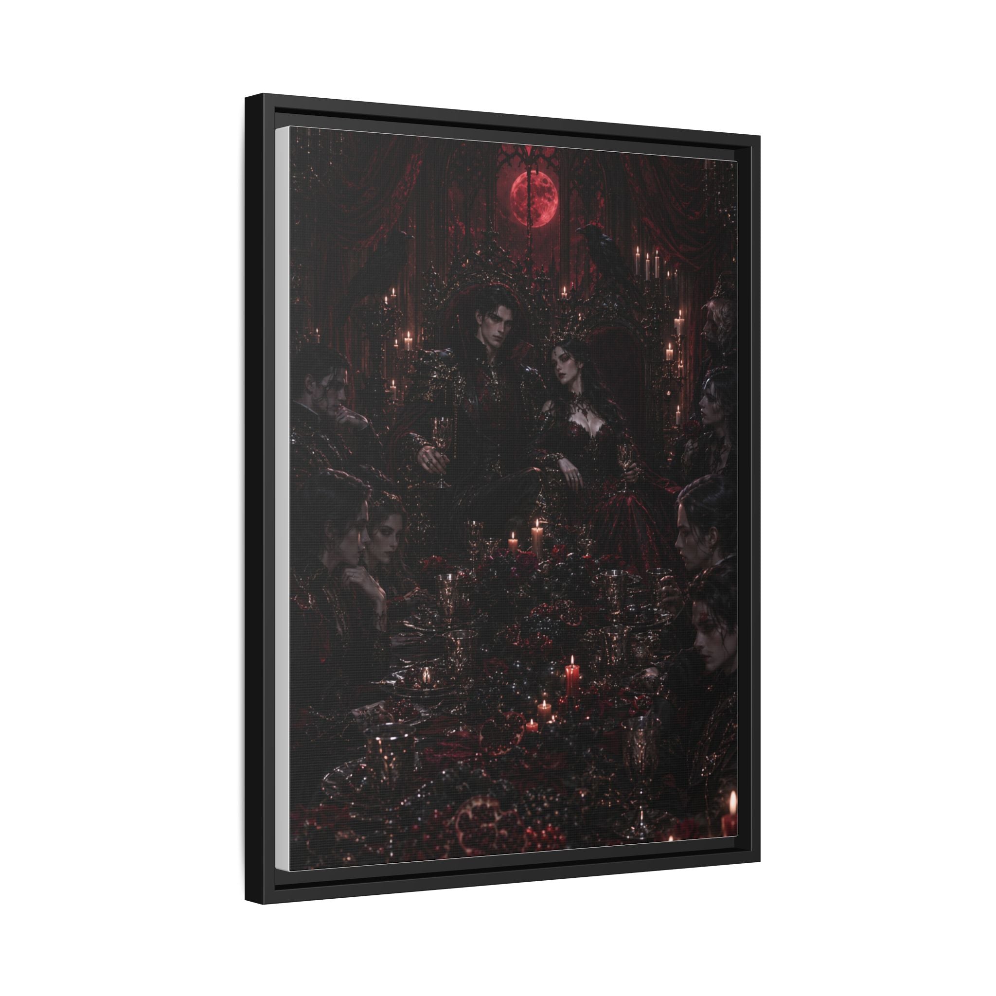 Gothic Victorian Dinner Party Matte Framed Canvas