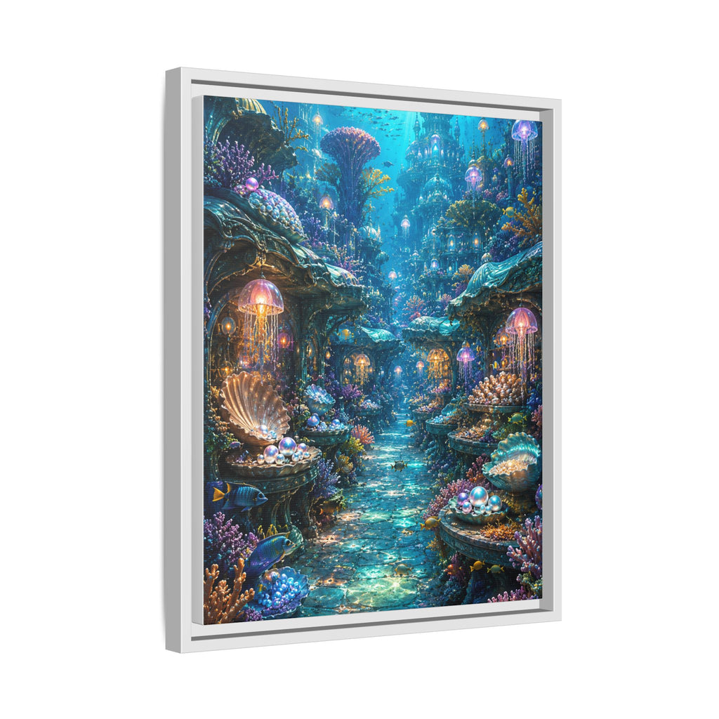 Framed Matte Canvas - Enchanted Underwater Coral Reef Print