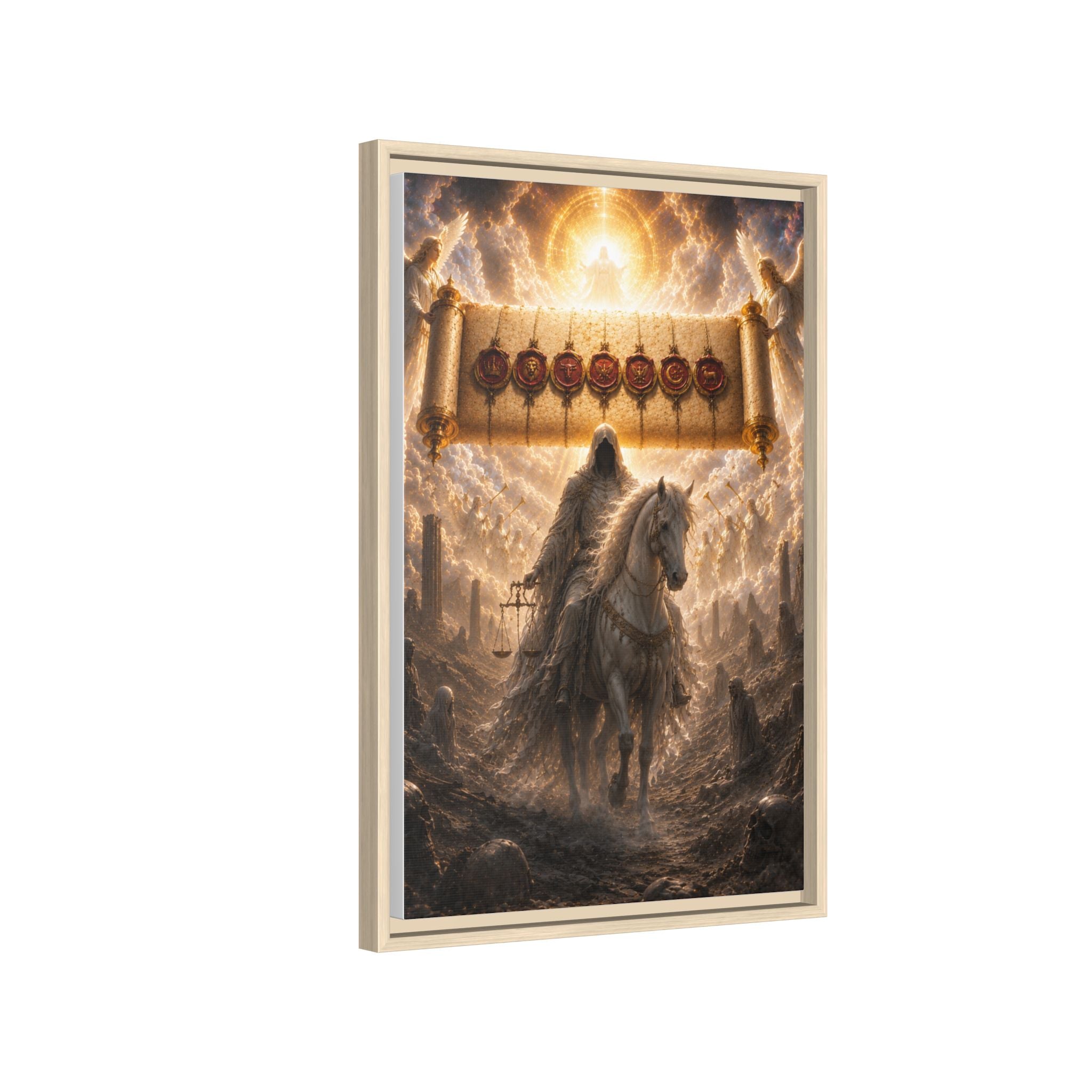 Framed Matte Canvas — Rider of the Pale Horse Biblical Apocalypse Wall Art