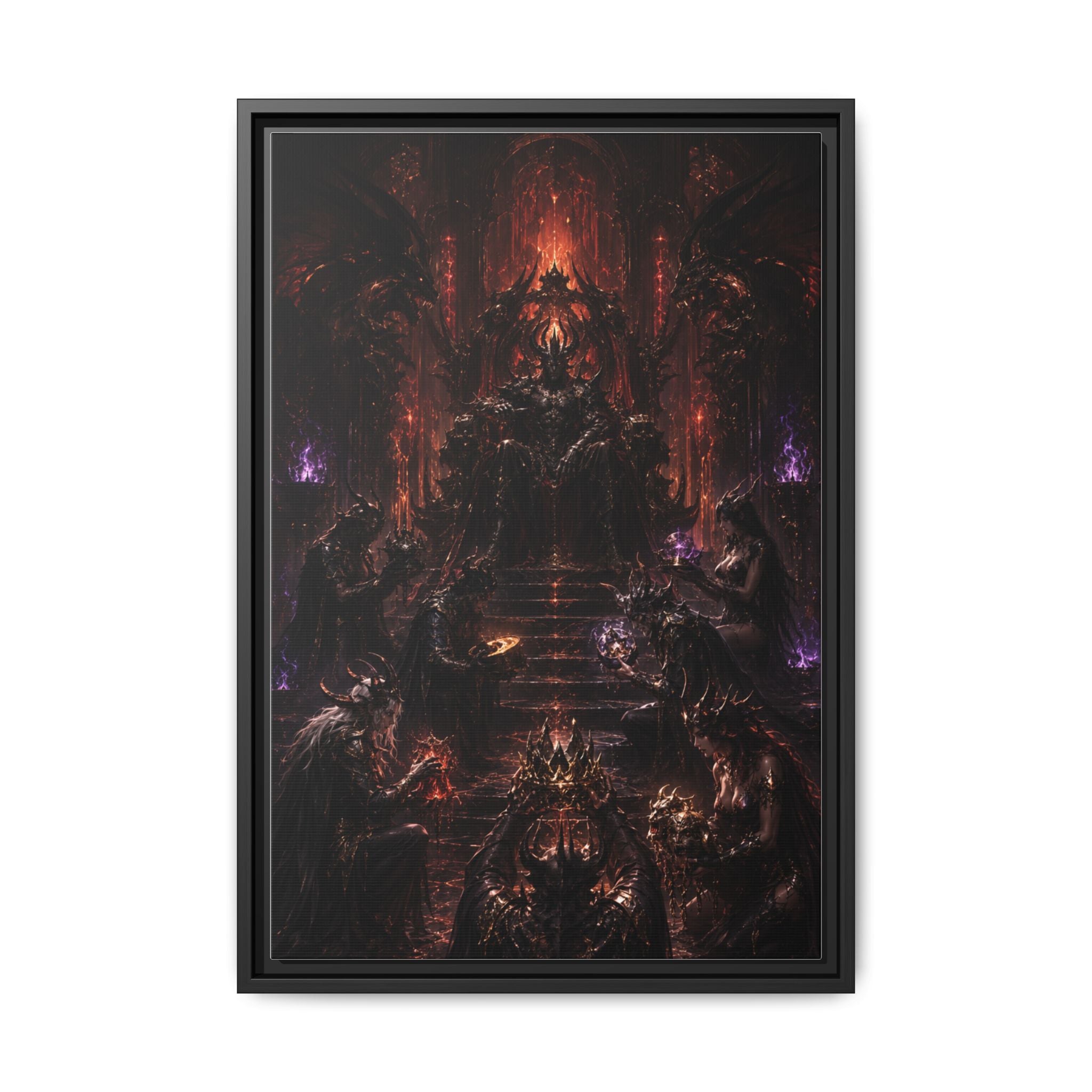 Dark Fantasy Throne Room Matte Canvas Print (Framed)