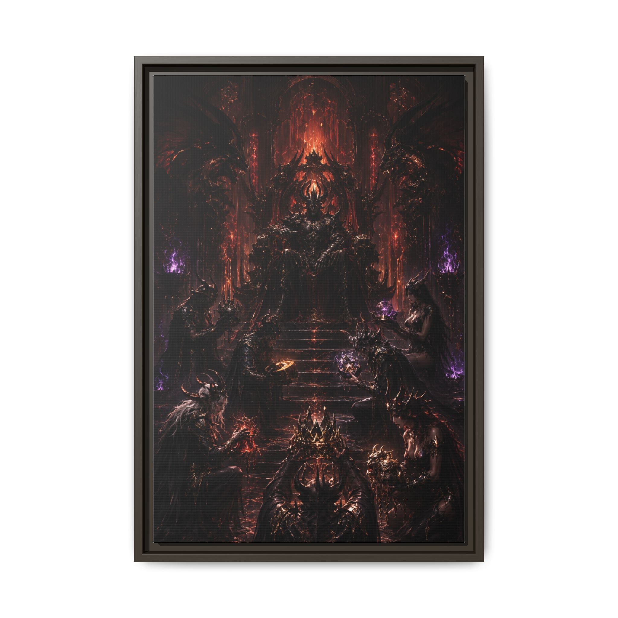 Dark Fantasy Throne Room Matte Canvas Print (Framed)