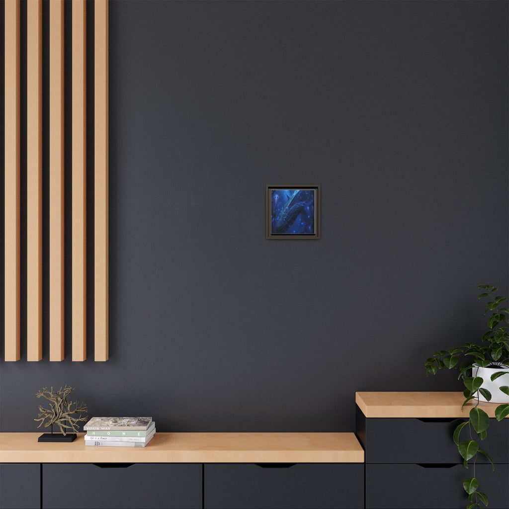Framed Matte Canvas Art - Deep Sea Leviathan Fantasy Print