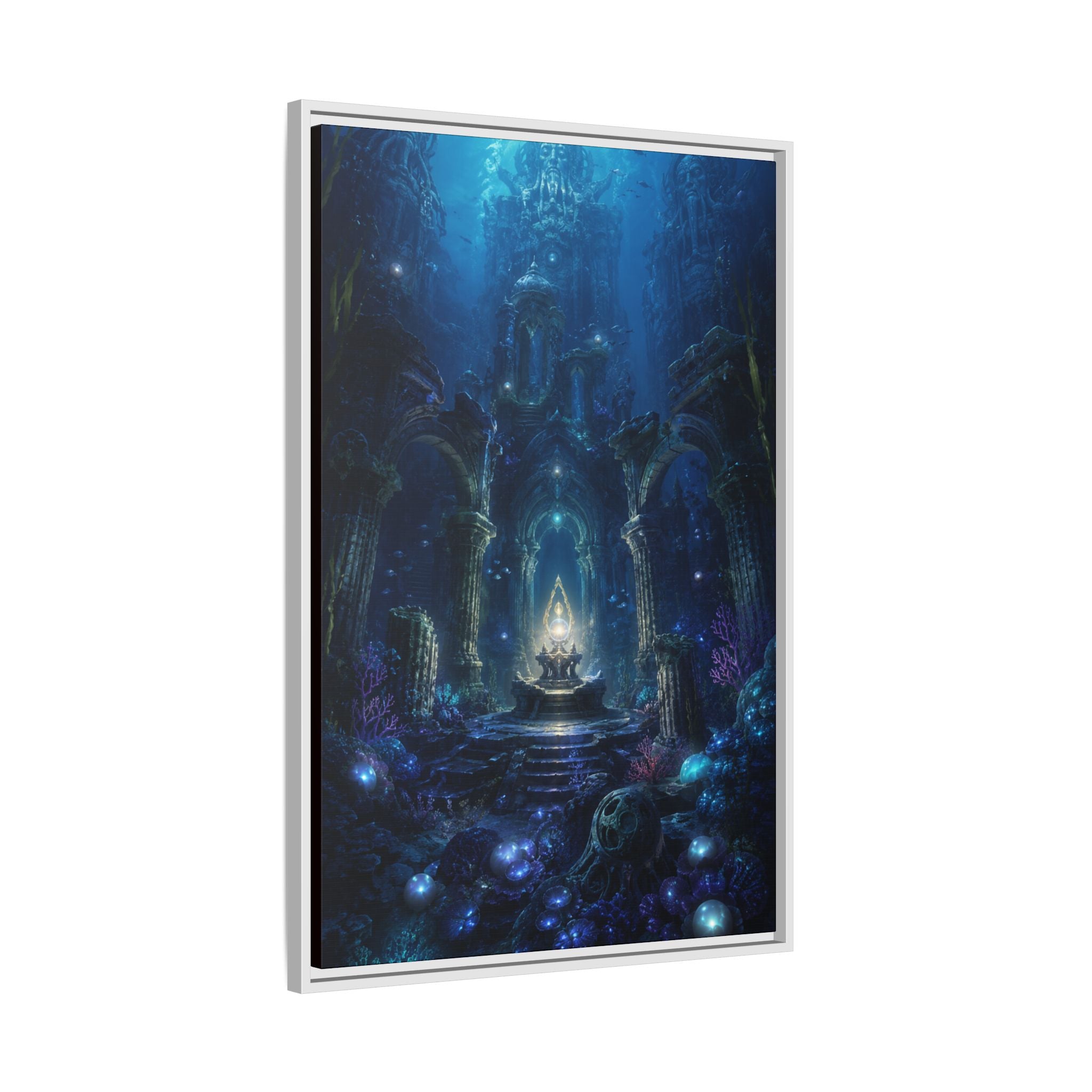 Fine Art Paper Print - Enchanted Underwater Temple Fantasy Art