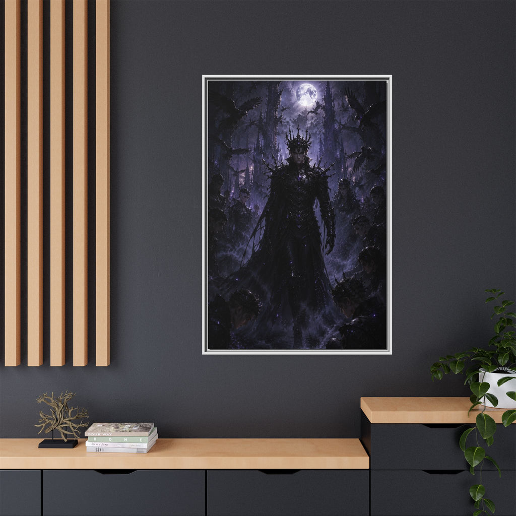 Dark King Matte Canvas Framed Print — Gothic Fantasy Wall Art