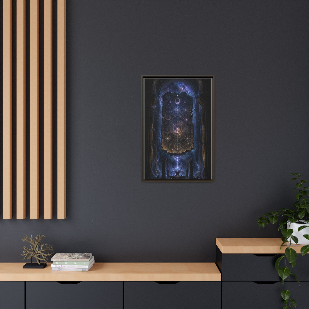 Framed Matte Canvas Wall Art — Cosmic Cathedral Galaxy Print