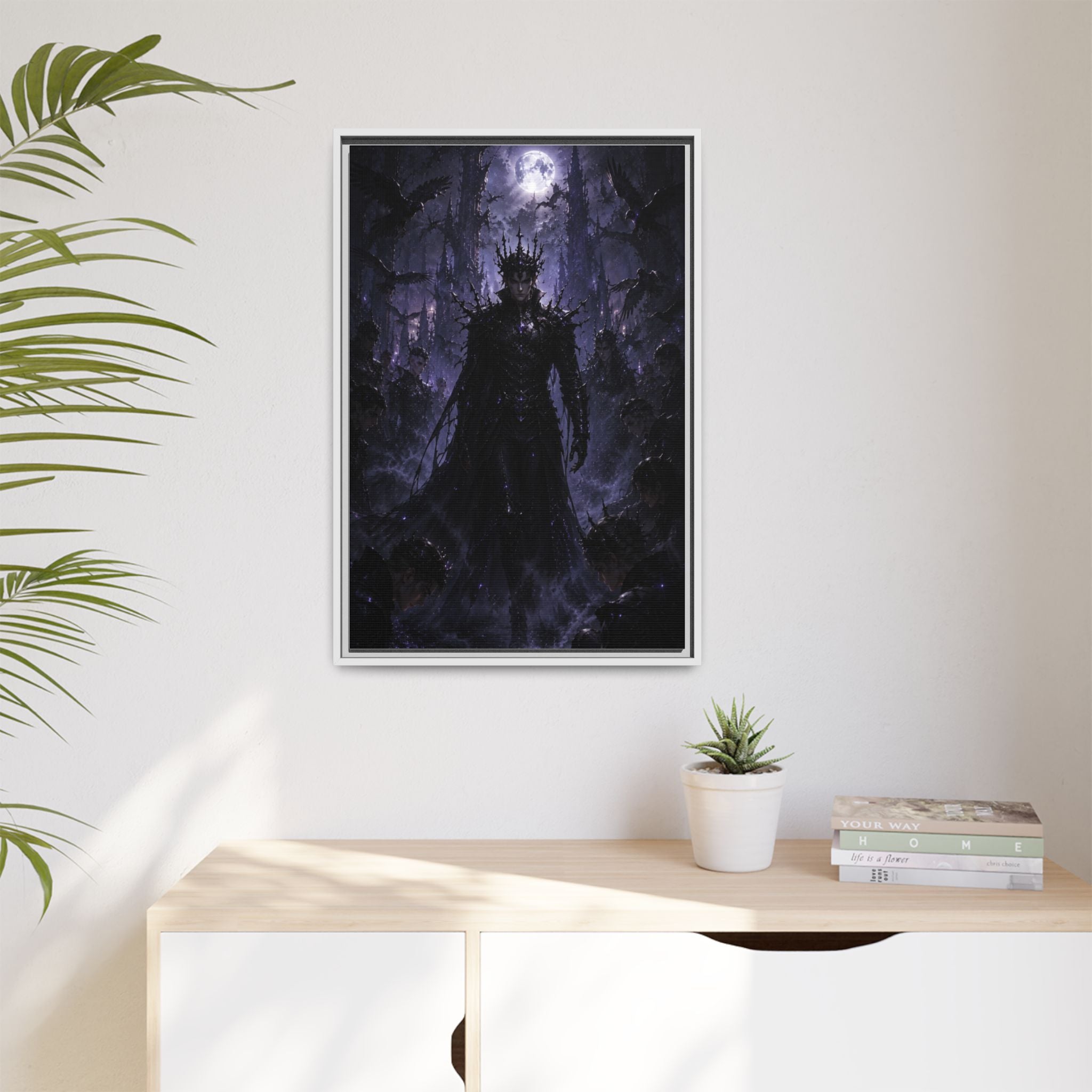 Dark King Matte Canvas Framed Print — Gothic Fantasy Wall Art