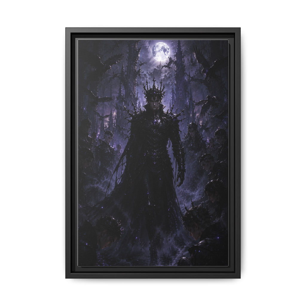 Dark King Matte Canvas Framed Print — Gothic Fantasy Wall Art