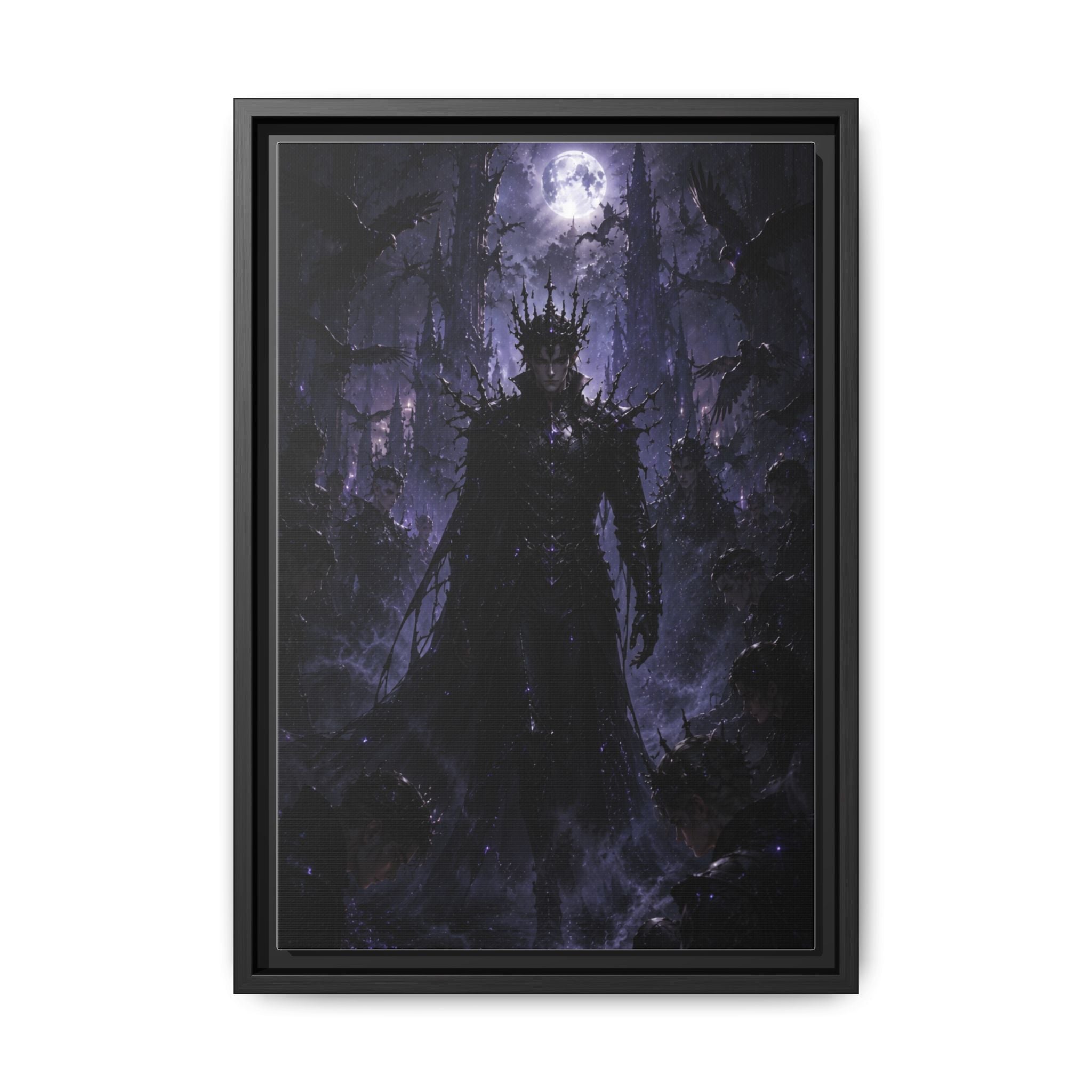 Dark King Matte Canvas Framed Print — Gothic Fantasy Wall Art