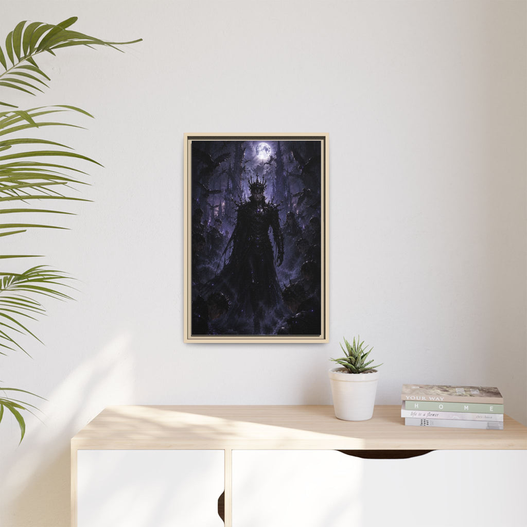 Dark King Matte Canvas Framed Print — Gothic Fantasy Wall Art