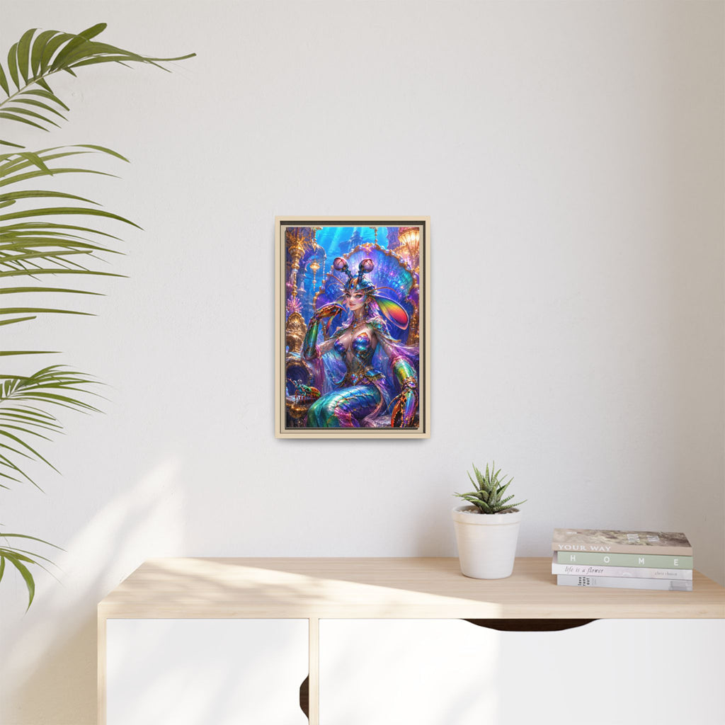 Mermaid Queen Framed Matte Canvas Art — Vibrant Fantasy Underwater Wall Decor