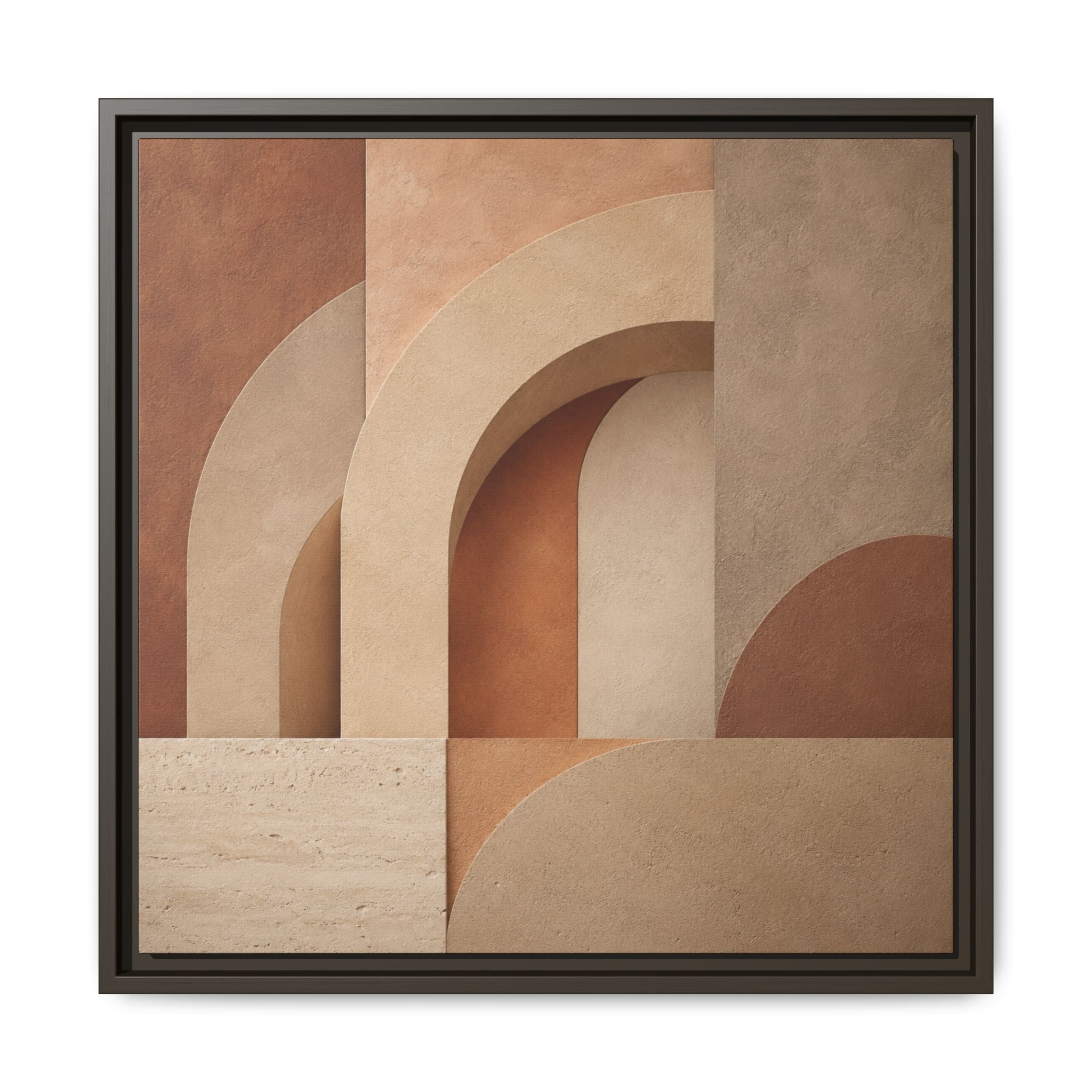 Terracotta Arch Abstract Framed Canvas | Geometric Wall Art