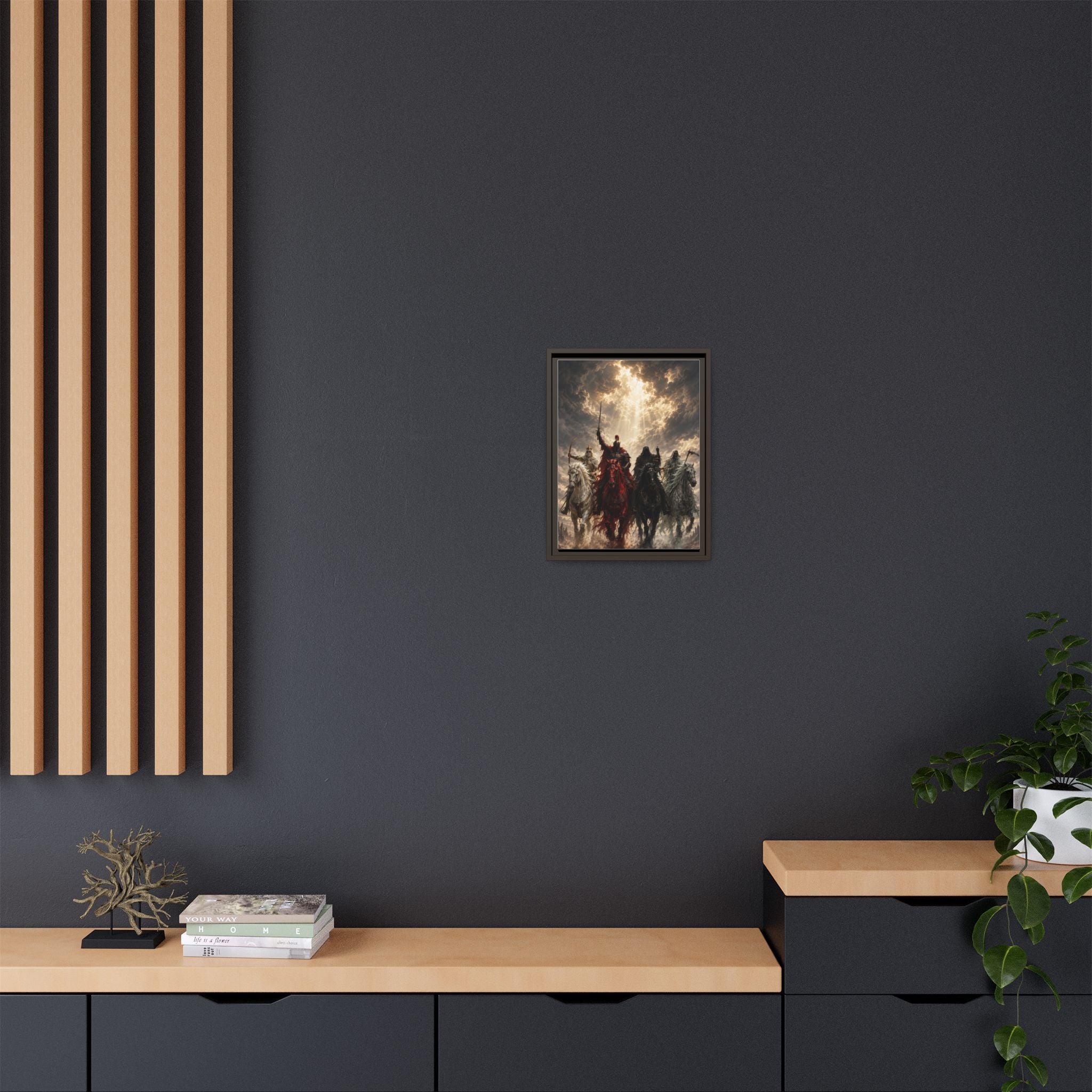 Framed Matte Canvas Print — Four Horsemen Fantasy Wall Art