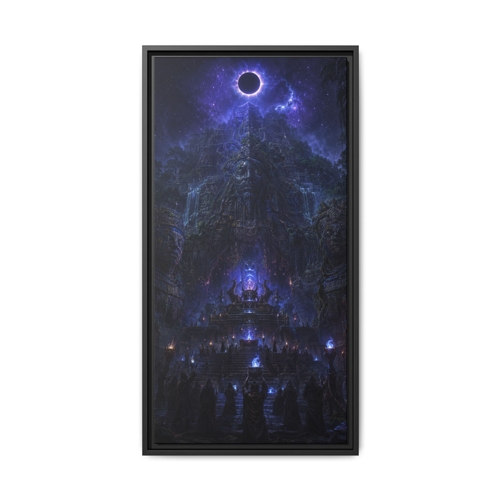 Dark Fantasy Fine Art Paper Print — Eclipse Over Mystic Citadel Fine Art Paper Print