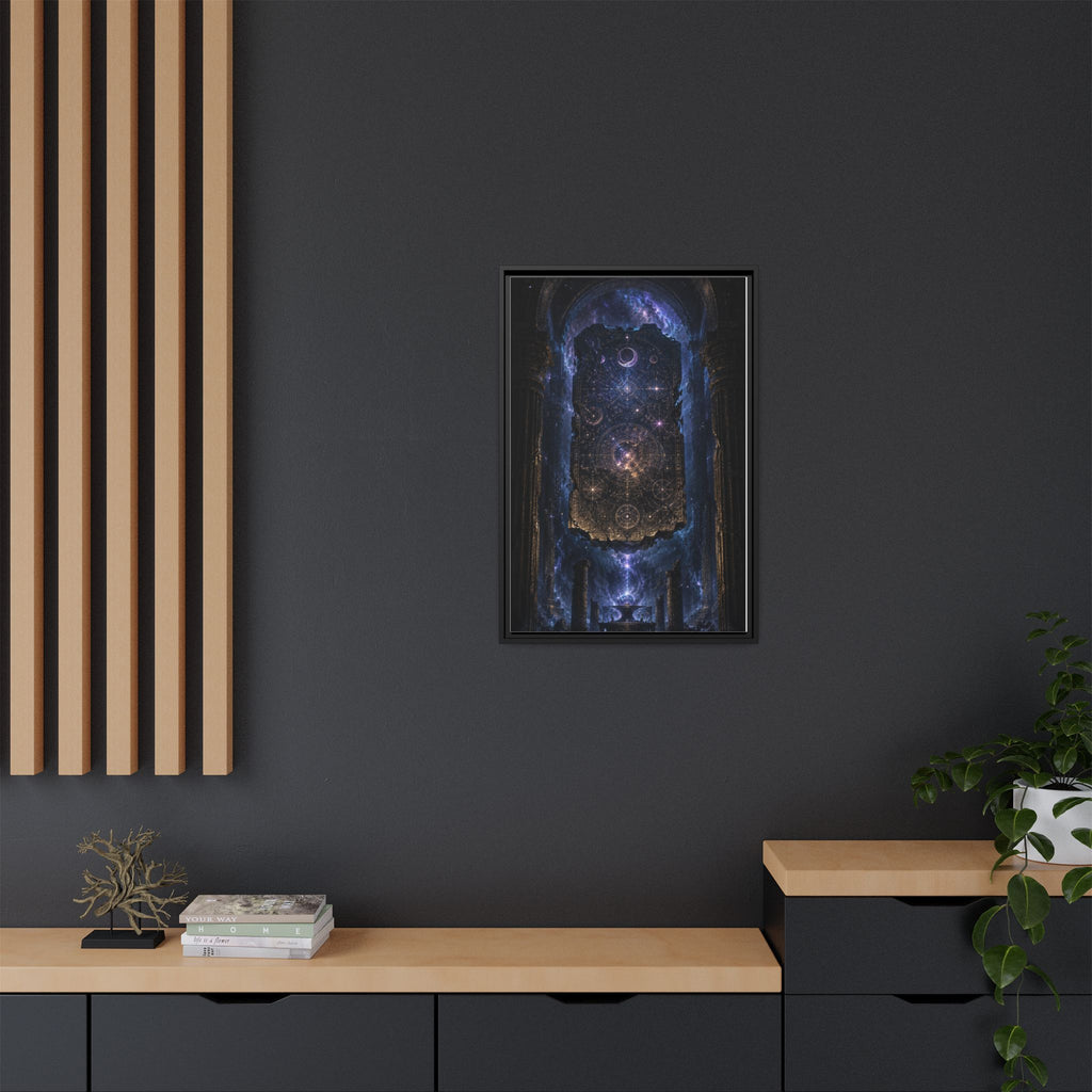 Framed Matte Canvas Wall Art — Cosmic Cathedral Galaxy Print