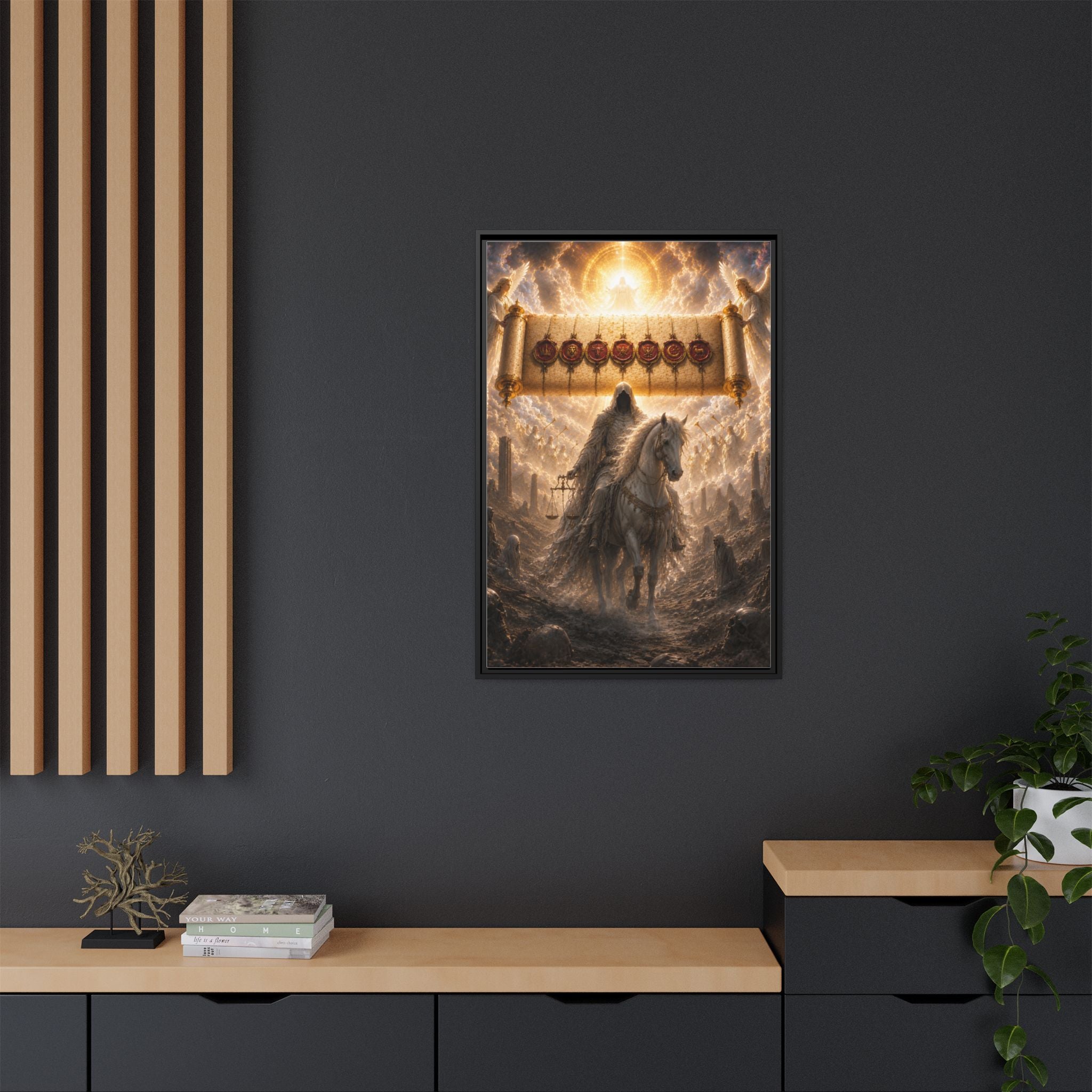 Framed Matte Canvas — Rider of the Pale Horse Biblical Apocalypse Wall Art