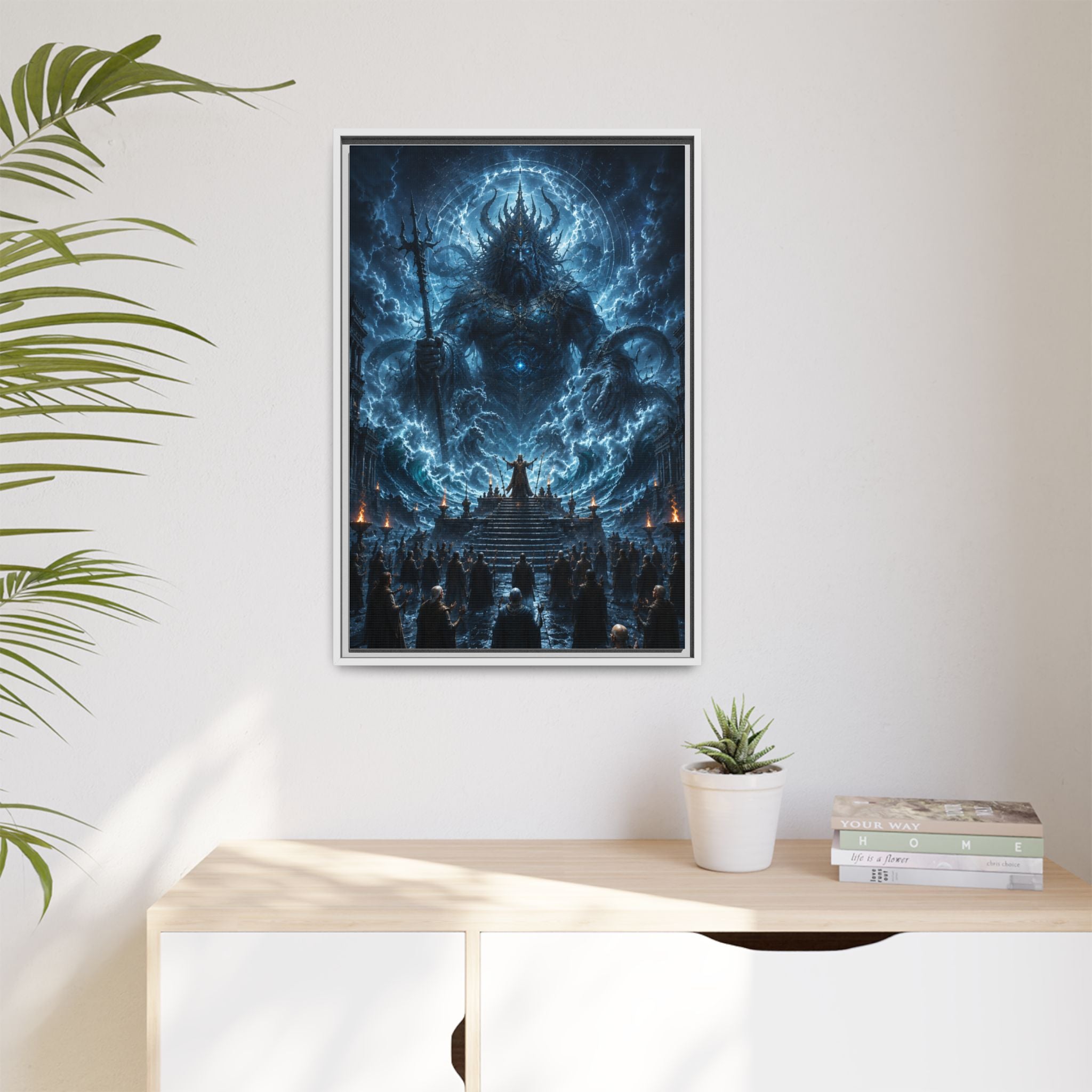 Framed Matte Canvas — Cosmic Dark Deity Art Print