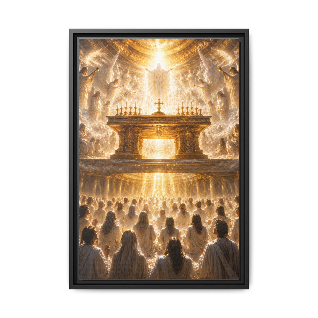 Heavenly Altar Matte Canvas Framed Wall Art — Spiritual Church Scene