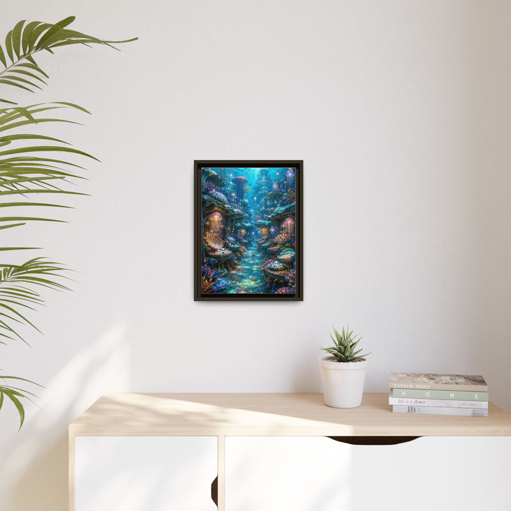 Framed Matte Canvas - Enchanted Underwater Coral Reef Print
