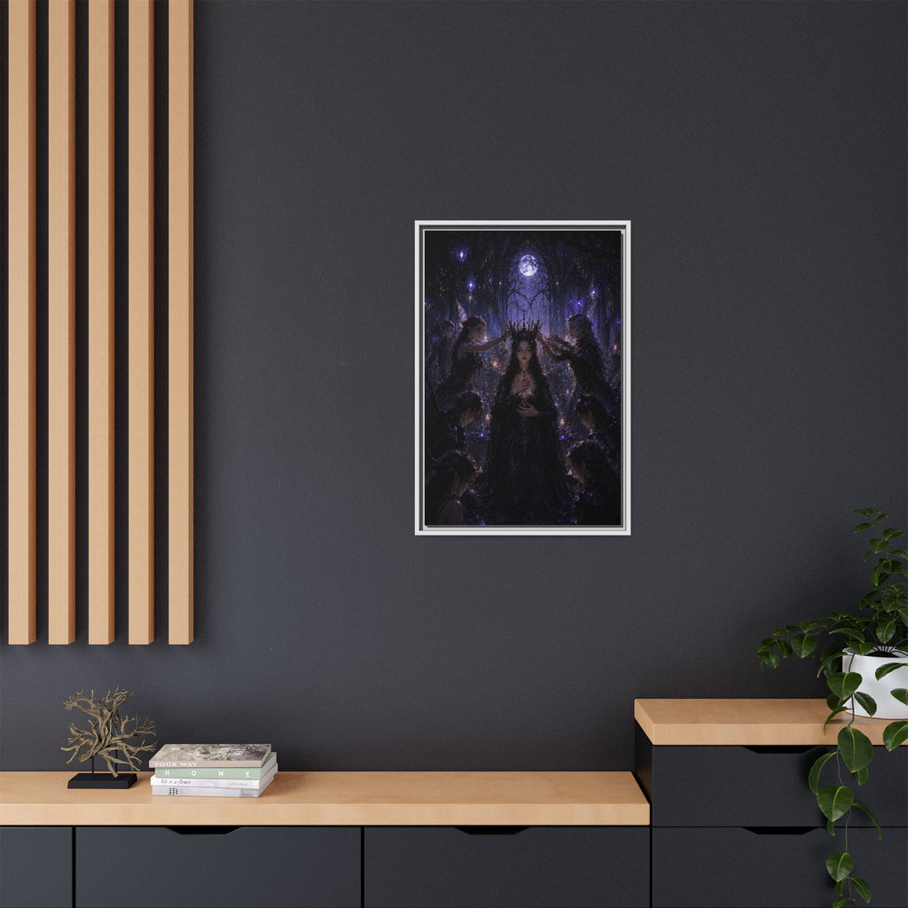 Gothic Moon Queen Framed Canvas Print