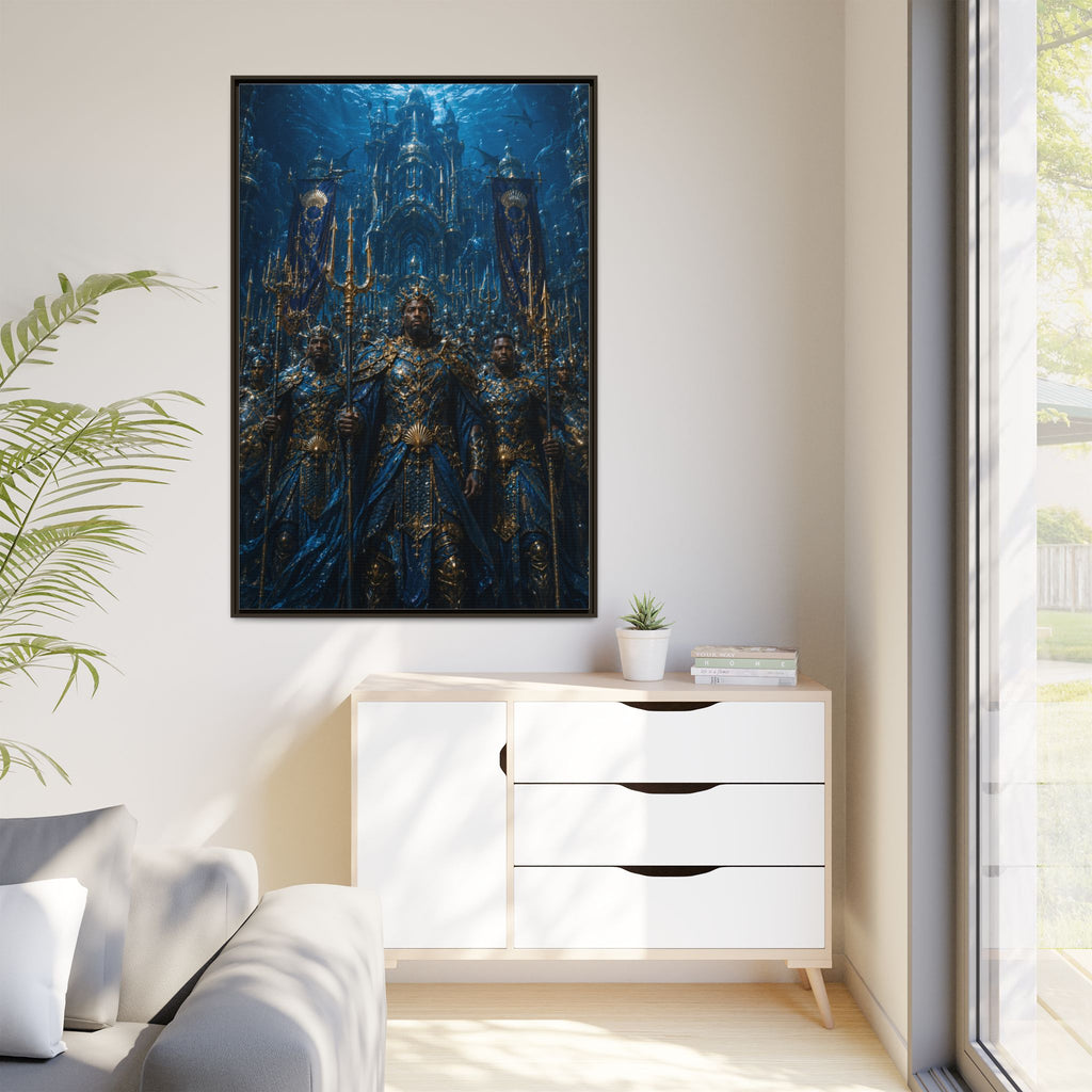 Framed Matte Canvas - Underwater King Artwork