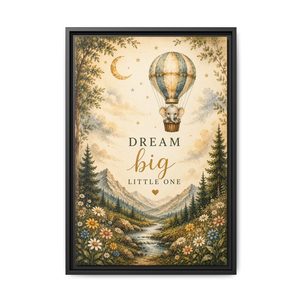 Dream Big Little One Hot Air Balloon Nursery Art Print, Canvas