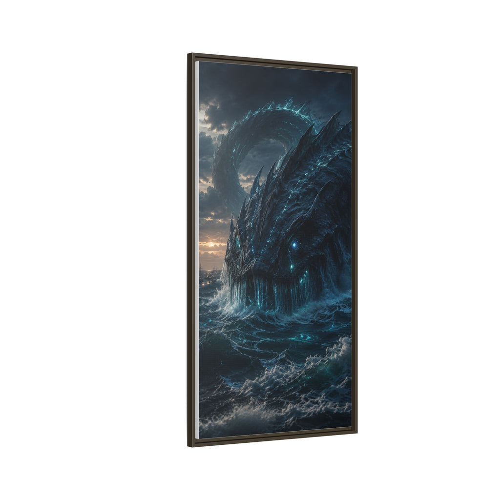 Framed Matte Canvas - Mythic Sea Leviathan Wall Art
