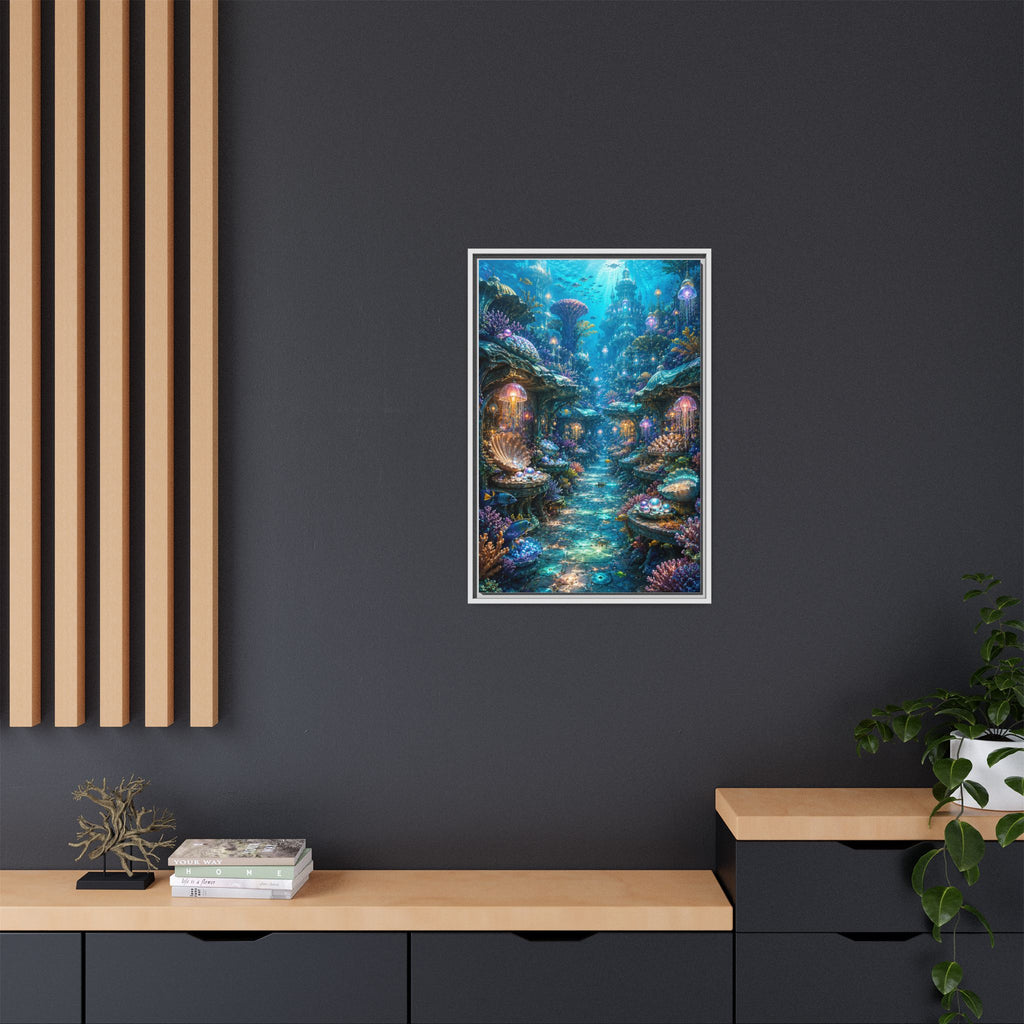 Framed Matte Canvas - Enchanted Underwater Coral Reef Print