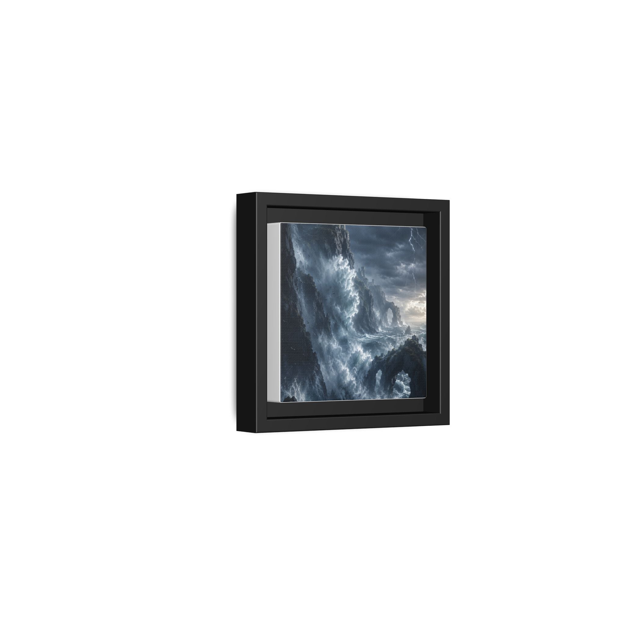 Framed Matte Canvas - Stormy Ocean Fantasy Wall Art