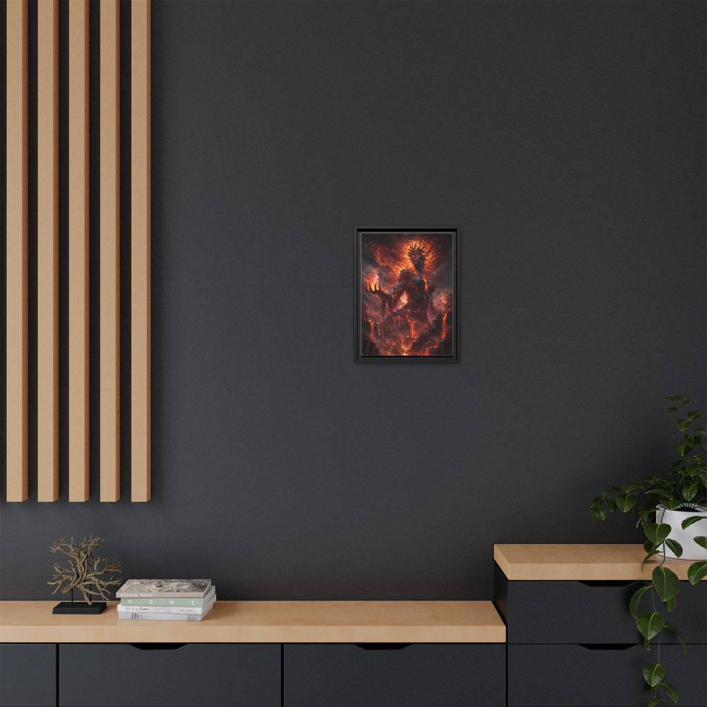 Framed Matte Canvas — Fiery Demon Goddess Wall Art