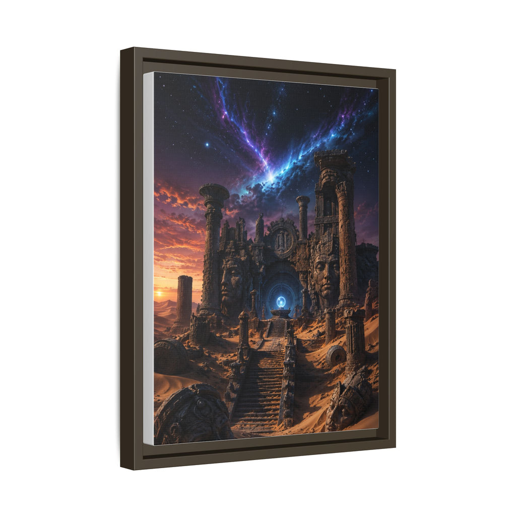 Framed Matte Canvas — Mystical Desert Ruins Nightscape