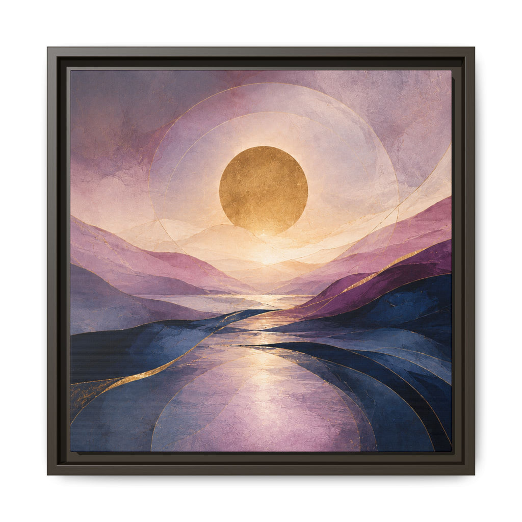 Abstract Sunrise Landscape Framed Canvas Wall Art