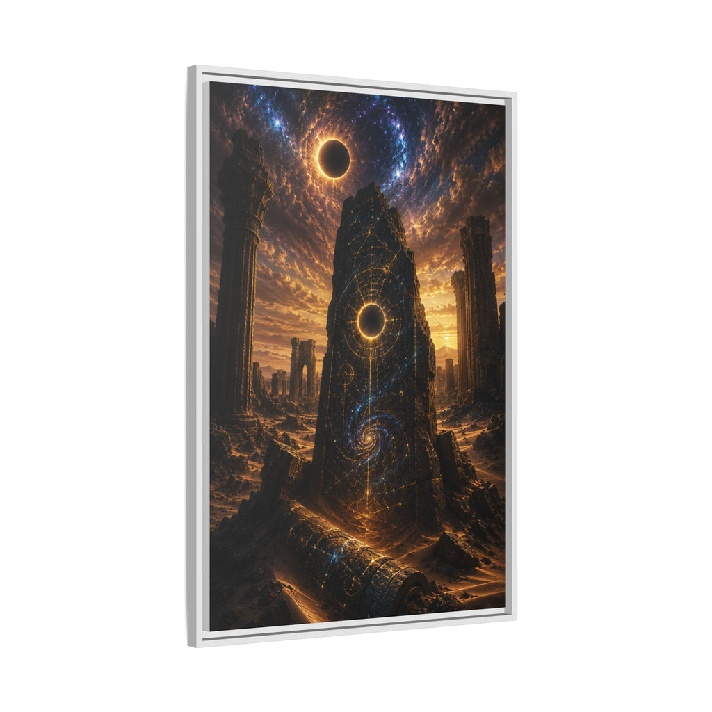 Framed Matte Canvas - Cosmic Obelisk Fantasy Wall Art